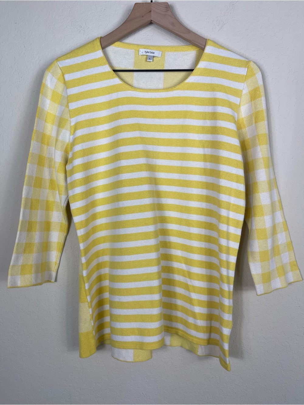 Tyler Boe Gingham Silk Cotton Sweater